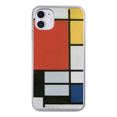 Produktbild von MuchoWow® Handyhülle Schutzhülle Hülle für iPhone 11 Komposition 2 in Rot Blau und Gelb - Piet Mondrian Silikon Softcase Handy Hülle - Handytasche