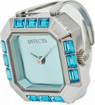 Productafbeelding van Invicta Mini Ring 49579 - Dameshorloge - Quartz uurwerk - Roestvrij staal met blauwe wijzerplaat - 21 mm