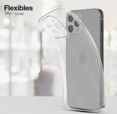 Produktbild von Slim Cover für Apple iPhone 12 Pro Hülle Transparent Flexibel Elastisch Backcover Schutzhülle Handyhülle