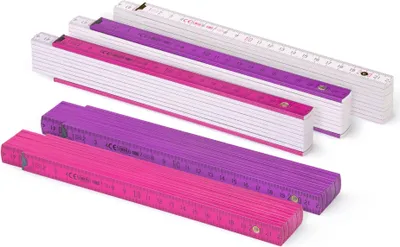 Image de Metrie, mètre pliant Block-52, rose, lot de 5, 2 m