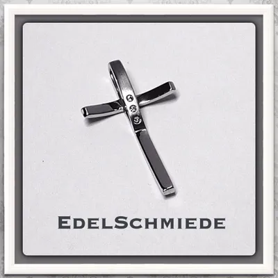 Produktbild von Kreuz Anhänger in 333/- Weißgold mit Zirkonia