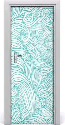 Produktbild von Tulup Türaufkleber 75x205 cm Dekorative Aufkleber Selbstklebend Wasserdichte Tapete Abnehmbar Schlafzimmer Wohnzimmer Wohnkultur - Welle blau