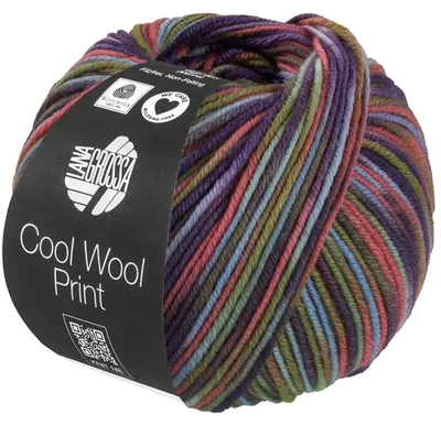 Produktbild von Lana Grossa - Cool Wool Print 0838 hellblau graugrün camel erika blaulila