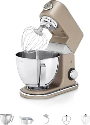 Produktbild von WMF Profi Plus Küchenmaschine mit 5L Schüssel 1000W, platin bronze