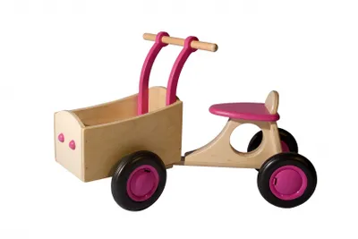 Image de Van Dijk Toys Roue d'enfant en bois - Rose (qualité de garde d'enfants)