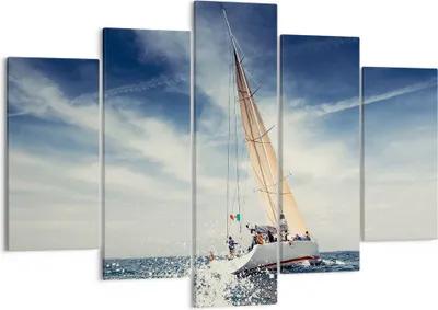 Produktbild von Bild auf Leinwand - Leinwandbild - Segeln Yacht Reise - 150x100cm - Wand Bild - Wanddeko - Leinwanddruck - Bilder - Kunstdruck - Wanddekoration - Leinwand bilder - Wandkunst - EA150x100-2797