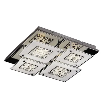 Zdjęcie produktu dla Plafon kwadratowy LAAX chromowany biały 4xG9x10W szkło wym:9,5x30x30cm IP20 Italux