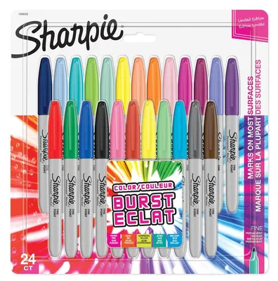 Obrázok produktu pre Sharpie Marker Fein Rundspitze F 24er Color Burst Blister