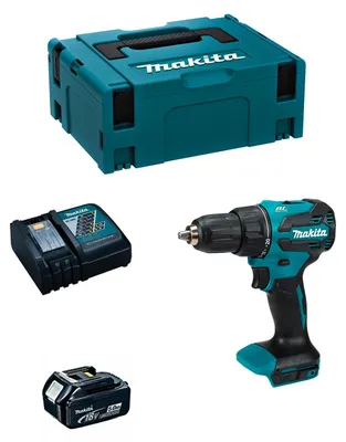Produktbild von Schlagbohrschrauber MAKITA DHP490RTJ1 (1 x 5,0 Ah + DC18RC + MAKPAC 2)