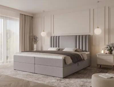 Produktbild von Emlar Boxspringbett Sava 120x200 - Bett mit Matratze und Topper - Boxspringbett mit Bettkasten und Matratze - Boxspringbett Grau (Quelle 83)