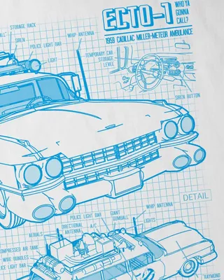 Produktbild von style3 ECTO-1 Blaupause Herren T-Shirt geisterjäger