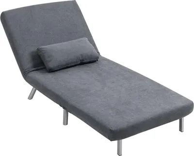 Produktbild von Polstersessel mit Bettfunktion, 2-in-1 Design, Schlafsessel, Gästebett, Stoffbezug, mit Kissen, Dunkelgrau