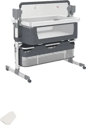 Obrázok produktu pre Detská postieľka, výškovo nastaviteľná, s diaľkovým ovládaním, BJJ-601-GREY
