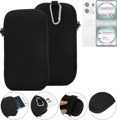 Produktbild von K-S-Trade Neopren-Hülle Handyhülle kompatibel mit UMIDIGI Note 100 Schutzhülle Neoprenhülle Sleeve Schutz-Hülle Gürtel Tasche Case Holster