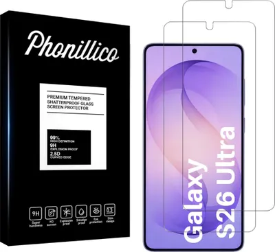 Produktbild von Hartglas für Samsung Galaxy S26 ULTRA [2 Stück] Displayschutzfolie Screen Protector Film Anti-Kratzer Glas Resistant Phonillico®