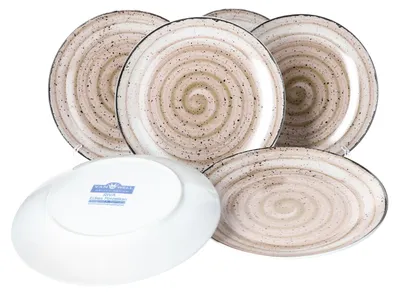 Produktbild von Van Well Riva 6tlg Dessertteller-Set 6 Personen Kuchenteller flach Porzellan spülmaschinengeeignet