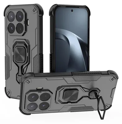 Productafbeelding van MobyDefend Hoesje - Geschikt voor Xiaomi 17T  -  Dubbelgelaagde Pantsercase Met Standaard - Zwart