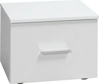 Produktbild von Nachttisch Weiß mit 1 Schublade, 47 cm breit, 41 cm tief und 35 cm hoch