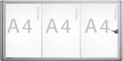 Produktbild von MAUL Schaukasten MAULextraslim Querformat 3 x A4 Aluminium 3.1 x 71 x 35.1 cm silber