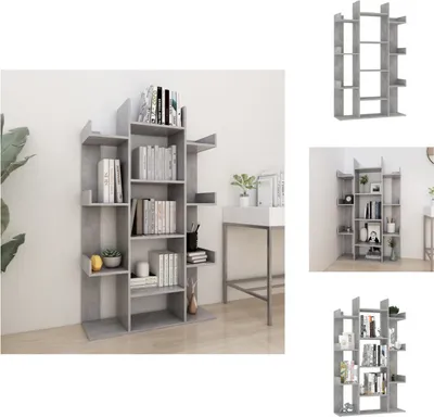 Obrázek produktu pro vidaXL Knihovna betonová šedá 86x25,5x140 cm materiál na bázi dřeva - Knihovny a regály