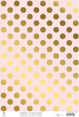 Produktbild von TwinPaper DIN A4 Papier mit Blumen & goldenen Punkten, Apricot-Garden, 120 g/m², 25 Blätter