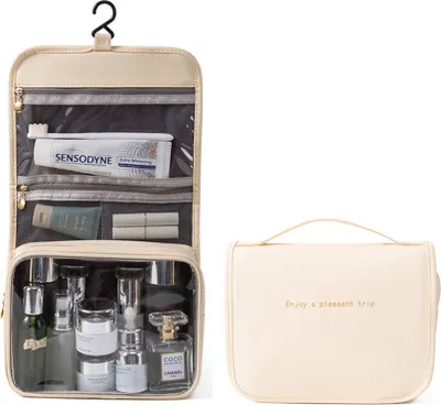 Immagine prodotto di INF Borsa da toilette da appendere per il viaggio Beige