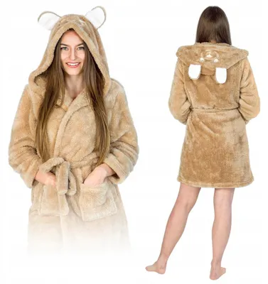 Obrázok produktu pre ZOLTA Dámsky župan s kapucňou, dlhý, teplý, hrubý, kigurumi onesie, veľkosť M
