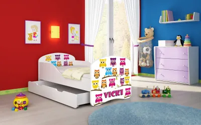 Immagine prodotto di ACMA I letto giovanile letto per bambini letto junior completo di materasso a doghe bianco 31 gufo 180x80 + rete