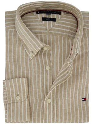 Produktbild von Tommy Hilfiger Hemd beige 100% Leinen gestreift