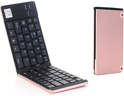 Obrázek produktu pro GK228 BT Bezdrátová klávesnice 66 kláves Skládací přenosná mini kancelářská klávesnice se stojánkem pro telefon / tablet / notebook Rose Gold