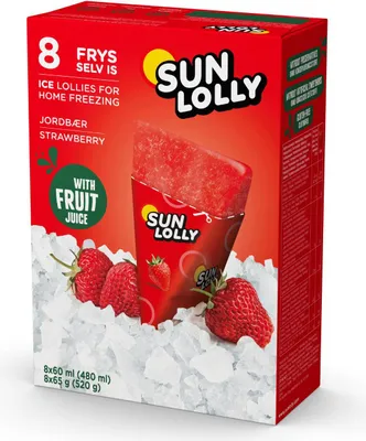 Produktbild von Sun Lolly Wassereis Erdbeere mit Fruchtsaft 8 x 60ml