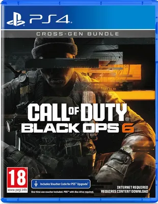 The image is a product shot of a PlayStation 4 game case for Call of Duty: Black Ops 6.