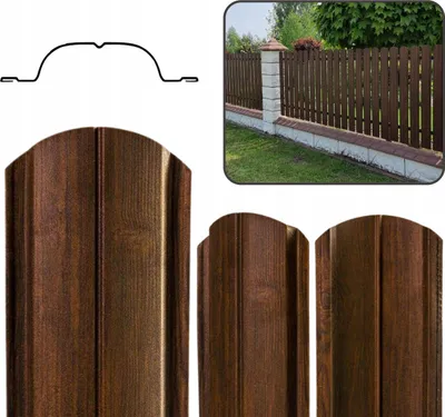 Zdjęcie produktu dla Klara Sztacheta Metalowa Ogrodzeniowa Ocynkowana Dwustronna Orzech 80 cm