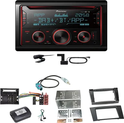Produktbild von Pioneer FH-S820DAB DAB+ Bluetooth FLAC USB Einbauset für Mercedes W211 CLS W219