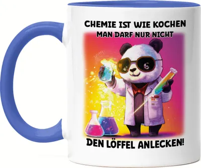 Produktbild von Chemie Ist Wie Kochen Man Darf Nur Nicht Den Löffel Anlecken Tasse Blau Chemiker Periodensystem Experiment