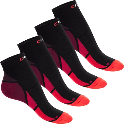 Produktbild von CFLEX Herren & Damen Sport Kompressionssocke (4 Paar) Kurzschaft Socken - Schwarz-Rot 43-46