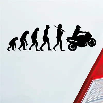 Produktbild von Auto Aufkleber Evolution Motorrad Mopped Bike 15x4,5 cm Schwarz Matt Sticker Heckscheibenaufkleber