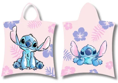 Produktbild von Stitch Badeponcho 50 x 115 cm Baby & Kinder Disney Kapuzenhandtuch aus Baumwolle