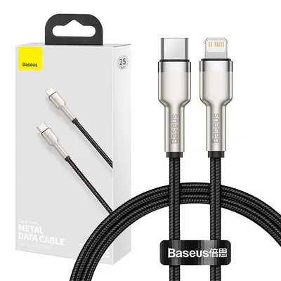 Immagine prodotto di Cavo da Usb-C a Lightning Baseus Cafule, Pd, 20W, 0,25M (nero)
