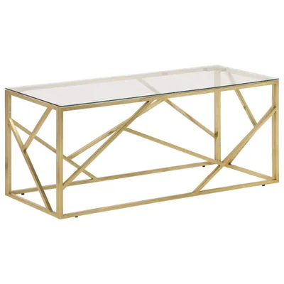 Produktbild von vidaXL Couchtisch Golden Edelstahl und Hartglas