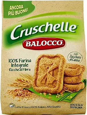Produktbild von 3x Balocco Cruschelle Biscotti con farina integrale e zucchero di canna Kekse mit Vollkornmehl und braunem Zucker biscuits cookies 100% Italienische Kekse 700g
