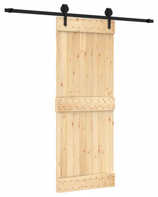Immagine prodotto di Porta scorrevole Naturale e Nero 80 x 210 cm