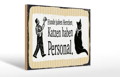 Produktbild von Holzschild Spruch 12x18 cm Katzenpersonal Schild