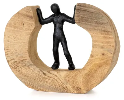 Produktbild von Skulptur I Streitschlichter I 22 x 7 x 17,5 cm I Holzdeko I Moderne Holzskulptur