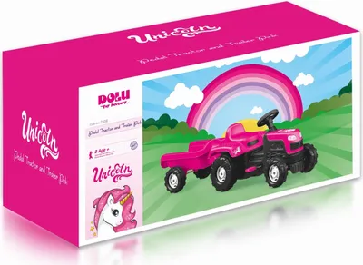 Produktbild von Trettraktor und Anhänger - Einhorn