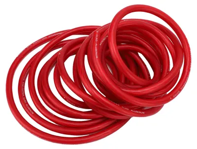 Image de Câble d'alimentation et de masse en cuivre plaqué aluminium (CCA), souple, de calibre 4 AWG (25 pieds), rouge, pour systèmes de haut-parleurs automobiles, caravanes et remorques