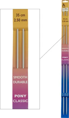 Obrázok produktu pre Pony Knitting Needles Klasická rovná ihlica 35 cm 2,5 mm