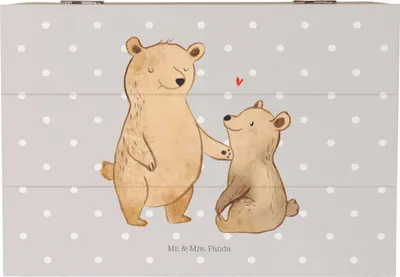 Produktbild von Mr. & Mrs. Panda Box Bär Großer Bruder 22 x 15 cm - Grau Pastell - Geschenk, Schatzkiste, holzschatulle, geschenkkiste, Bären, Muttertag, Geschwister, fotobox, holz