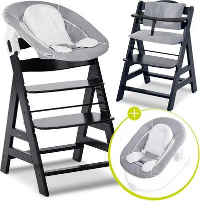 Produktbild von Hauck Alpha Plus Black 4-tlg. Newborn Set - Hochstuhl