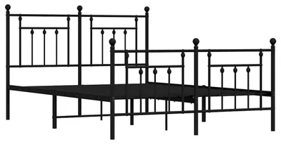 Imagen del producto de Estructura de cama con cabecero y piecero de metal, color , 140x190 cm
